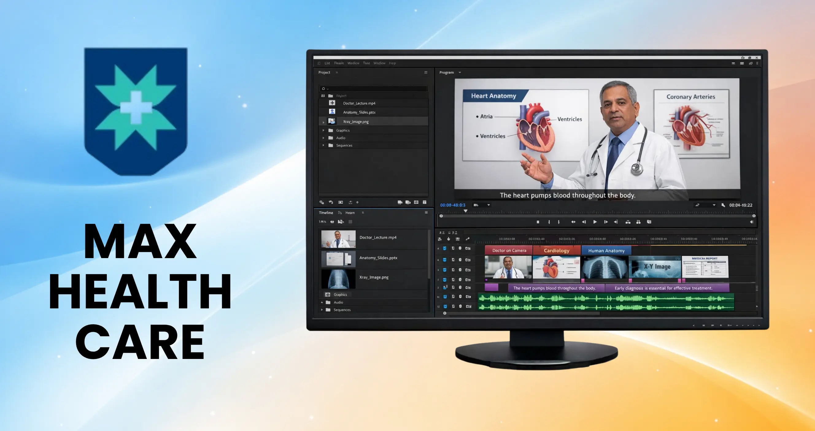 Max Healthcare Doctor Lecture Video Editing img